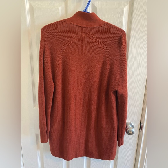 Lululemon Merino Wool-Blend Knit Long Sweater Cardigan Wrap in Cayenne - Picture 3 of 5